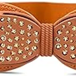 redhorns Fabric Elastic Waist Belt for Women Dresses Bow Design Stretchy Wide Belt for Ladies Saree - Free Size (LD151)-picture-4