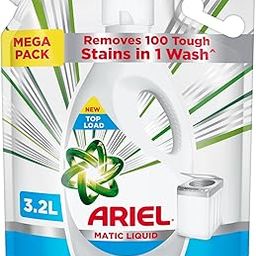 Ariel Liquid Detergent Top Load - 3.2L | Removes 7 day dried-in Stains in 1 wash inside Washing Machine | Now at Price of Powders | Amazing Fragrance | Protects Colours | Dissolves Faster-0