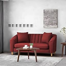 Casaliving Doraldo 2 Seater Sofa Set for Living Room (Maroon Colour) Premium Fabric Sofa-image-50