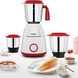 Borosil Best Mixer Grinder, For Wet/Dry Mixing & Grinding, 500 Watts, 3 Jars (400 ml Chutney Jar, 1.5 L Blending Jar, 1 L Grinding Jar), Mixie For Kitchen-picture-21