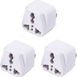 Prime deal 3-Pin Traveler Conversion Plug Convert EU US UK AU To India, Power Adaptor (White) - Pack Of 3-28