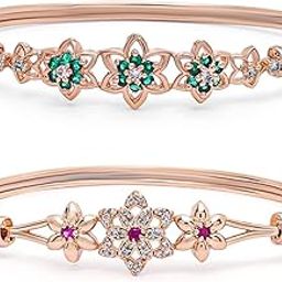 Rose Gold Plated Cubic Zirconia Bracelet Jewellery for Women & Girls-image-60