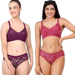Women's Full Coverage Non-Padded Lingerie Set, Non-Wired Minimizer Bras (Pack of 2), Beautiful & Comfortable-11