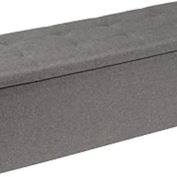 Waabi-Saabo Ottoman STORAGE BOX - FABRIC COATED Nahari, Dark Grey, Size 110 * 38 * 38"-14