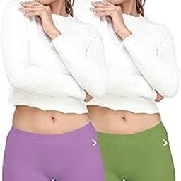 Flora Women's Boyshorts | 100% Combed Cotton | High-Waist Comfort Fit | Soft & Breathable Panties | Multicolor Solid | Snug Fit | (80 CM | Size S) - Purple + Green (Pack of 2)(FLORA-2P-S-C3_bzr)-image-38