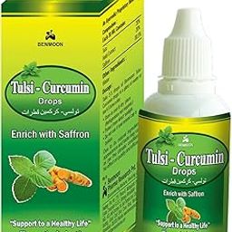 Benmoon Ayurvedic Tulsi Curcumin Immunity Drops - Infused with 5 Tulsi Extracts, Curcumin, and Saffron - 30ml Pack-0