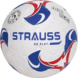 STRAUSS Goal Football, Rubberized Moulded, Suitable for Hard Ground Without Grass, Training Ball, Soccer Ball, Football for Men & Women, Size-5, White-image-87