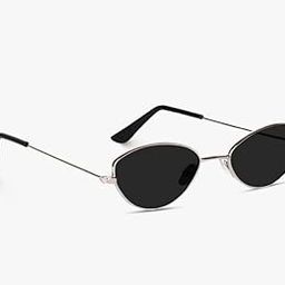 Stylish Cat Eye Sunglasses for Women & Girls, Lustorus Metal Silver Frame, Black Lenses, UV Protection, a must have accessory for Party, Event, Outdoors, Driving & Beach-image-99