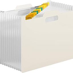 Rexez Document Folder A4 with 13 Compartments, Expandable Organiser Folder's with Labels, Portable Organiser Folder with Pen Clip, Large Quantity Sorting Folder's, Expanding Folder A4 (Multi-Colour)-image-16