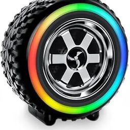 INVICTO 10 watt RGB tyre Design Wireless Bluetooth Speaker with Big bass Boost Sound Upto 8hrs Playtime MicroSD Card Slot FM Radio, USB Support Campatible with All Smart Phones (Colour Black)-26