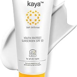 Kaya Youth Protect Sunscreen SPF 50 PA++++ | Niacinamide, Polyglutamic Acid | Dermatologist-Developed | 22 Years Expertise | Anti-Aging, Hydrating, Broad Spectrum Protection | 50ml-24