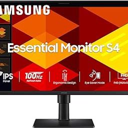 Samsung Essential Series S4 Flat Monitor 27 Inch (68.6 cm) FHD (1,920 x 1,080 Resolution), 100 Hz, IPS Panel, 5ms(GTG), Display Port, HDMI, USB Hub, USB-B Upstream Port, HAS (LS27D400GAWXXL, Black)-0