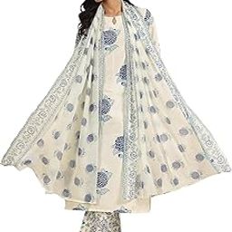 libas Womens Printed Silk Blend Straight Kurta with Trousers and Dupatta-picture-14