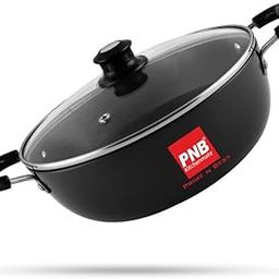 PNB Kitchenmate Solitaire Deep Karahi with Steel Lid - Hard Anodised Toy Kadai-image-67