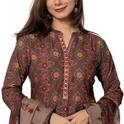 Women's Rayon Blend Floral Straight Printed Kurta Pant With Dupatta | kurta sets for woman-50