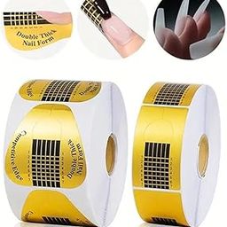 BELISMA Nail Forms for Acrylic Nails 500 Pieces Poly Nail Gel Nail Forms Nail Extension Tips Guide Paper Sticker for Nail Art Gel Salon-14