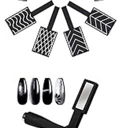 CHIKOOL Magnetic Nail Art Tool with Design Patterns 9 Pieces, 5 in 1 Magnet for Cat Eye Gel Nail Polish, Multifunctional Magnetic Nail Tool, Upgraded Cross Cat Eye Magnet for Nail Designs 3D Cateye Nail Gel Art Magnet-image-91