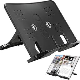 ELV Direct Book Holder Stand, Portable Handsfree Reading,Book Holding Tray, Sturdy, Lightweight, A4 Size (28cmX21cm)/(11 inchesX8.2 inches), Black-13