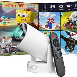 VNEIMQN Mini Projector with WiFi and Bluetooth, Support 4K Portable Smart Keystone Projector, 180 Degree Rotation, Android Home Video Projector-image-63