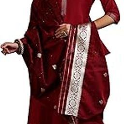 Green Cotton Blend Solid Kurta Sets for Women-picture-27