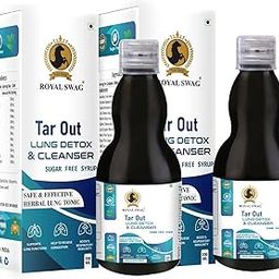 Royal Swag Ayurvedic Tar Out Lungs Detox Syrup Pack of 2(200 ml) Sugar Free Removes Tar from Lungs due to for smoke & Air Pollution - Herbal Syrup To Remove Toxins From Lung & Mucus Remover | 400 ml-image-77