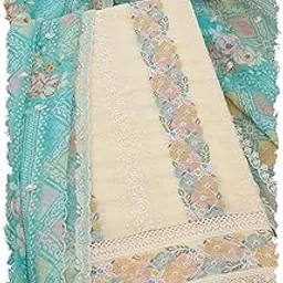soch Womens Crinkle Chiffon Embroidered Unstitch Dress Material With Thread Work-picture-25