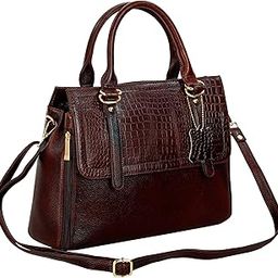 Natural Leather Top-Handle satchel Tote Ladies Handbags & Shoulder Sling Bags For Women Office Branded Stylish Latest Size-L-12 X H-10.5 x W- 5.5 Inches (BLACK)-image-23