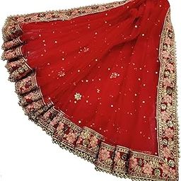 Women's Embroidered Net Dupatta (NC-209_Red_Free size)-image-48