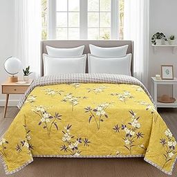 Harbell Home Ultrasonic Soft Reversible Quilted AC Comforter/Quilt for King Size Double Bed (95x95 Inch), 120 GSM, Breathable Cozy Bedspread/Bed Cover, Perfect for Cuddling & Gifting, Golden Lilac-image-60