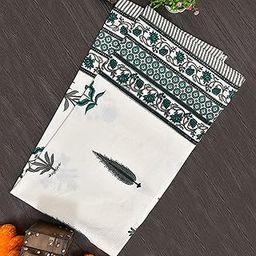 EasyGoods® Waffle Towels Beautiful Pure Cotton Hand Block Printed Soft Water Absorbent Towels- 1 Hand Towel Floral Printed 100% Cotton Towels for Bath, Face(Garden Green)-image-80