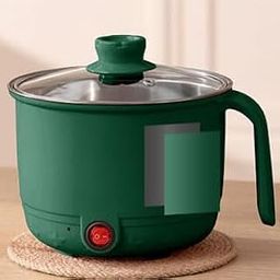VALAMJI Multipurpose cooking Electric pot 1.5 Litter Inner Steel Electric Cooker Noodles Pasta Oats Maker for Steam Egg and Soup Mini Hot Pot with Heavy Glass Lid (Green) (Cooking Pot) (1 PC)-image-59