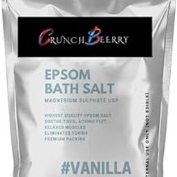 CRUNCH BEERRY BATH EPSOM SALT For Muscle Relief, Relieves Aches Pain,Bath salt for Relaxation,Refreshing Body,Joint Soreness and Tired Muscles,No Color Added 1000gm (BATH SALT_VANILLA_1 Kg.)-image-83