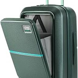 by Safari, Cabin Trolley Bag with Laptop Compartment, Hardside Polycarbonate Small (55 Cm) Suitcase with USB Charging Socket, 8 Silent Wheel Luggage for Both Men & Women (Dark Green)-image-42