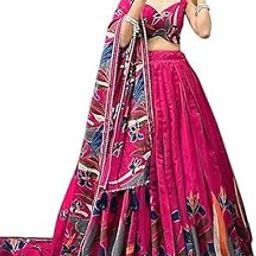 Women's Trending Designeer Tussar Silk Lehenga Choli Print with Foil Work With Unstitched Blouse Patola Print Adorned with Foil Work For Navrati || Wedding-image-78