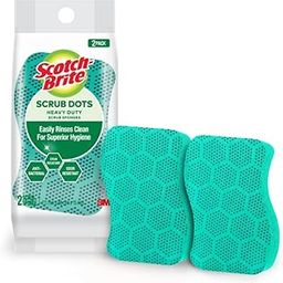 Scotch-Brite Scrub Dots Heavy Duty Sponge, Great for Tough Stains, Suitable for Stainless Steel and Metal cookware, rinses Clean, Stays Odor Free (2 Pieces)-picture-25