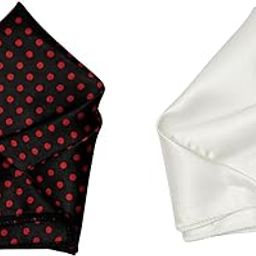 Men’s Pocket Square Set – Black with Red Polka Dots & Classic White Satin – Elegant Combo for Formal Wear-42