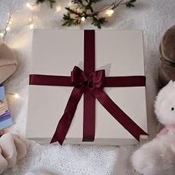 Crafter's Delight Cream rigid Hamper box, Gift Box with Cream Crinkle paper strips (100 grm) includes Burgundy Ribbon-image-7