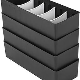 Cutting EDGE Multipurpose BPA free Stackable Drawer Wardrobe and Socks Organiser Storage Drawer for Socks, Bangles, Stationery, Cosmetics (Black & White, Set of 4)-19