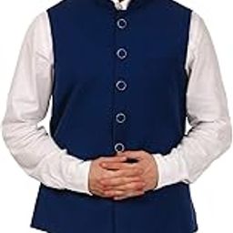 Men's Solid Blue Waistcoat/Ethnic Jacket-picture-41