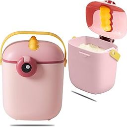 Bembika Milk Powder Storage Container with Scoop and Leveller First Feed Box for Kids Travel Friendly Multi - Functional Meal Box - Pink (400 ML)-4