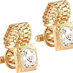 Crystal Gold Diamond Cuff Links for Mens Cufflinks Set for Men with Gift Box-10