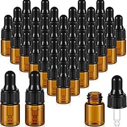 Didaey 200 Pcs Mini Glass Dropper Bottles Mini Dropper Bottles Sample Bottles Small Sample Vials with Lid for Traveling Essential Oils Cosmetic Liquid Sample Perfume (Amber,2 ml)-11