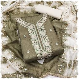 Women's Cotton Embroidery Salwar Suit Unstitched Dress Material-image-2