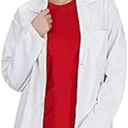 Q3 Women's Cotton Solid Wrinkle Resistant Poly Casual Style Full Sleeves Apron Lab Coat (White, Large)-picture-40
