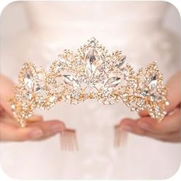 Tiara for Women Rhinestone Wedding Tiaras and Crowns Queen Tiara Princess Crown for Wedding Pageant Prom Birthday-image-83