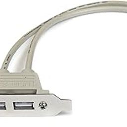 H-its Kabel : 2 Port USB A Female Low Profile Slot Plate Adapter - 2 Port USB Bracket - USB 2.0 A Female-24