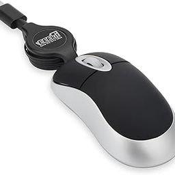 EEEKit Mini Wired USB C Mouse, 3-Button Retractable Corded Mouse Optical Computer Mice for Laptop PC MacBook iPad Smartphones, Black-image-91