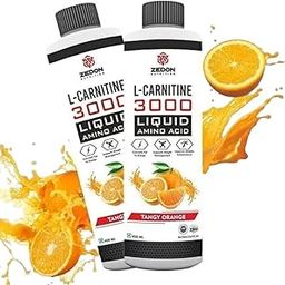 Zedon Nutrition Liquid L Carnitine 3000mg, Convert Fat to Energy - Weight Loss Drinks, Fat Burner Supplement 450ML (Orange)-16