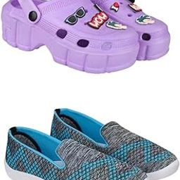 Extra Soft Classic Casual wear with Ultra Soft Flexibility Technology Clog Combo for Women's/Girl's(2012+3217)()-image-53