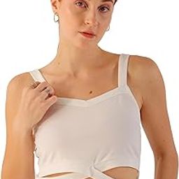 by The Indian Garage Co Women Fitted Casual Solid Sweetheart Neck Crop Top-image-33